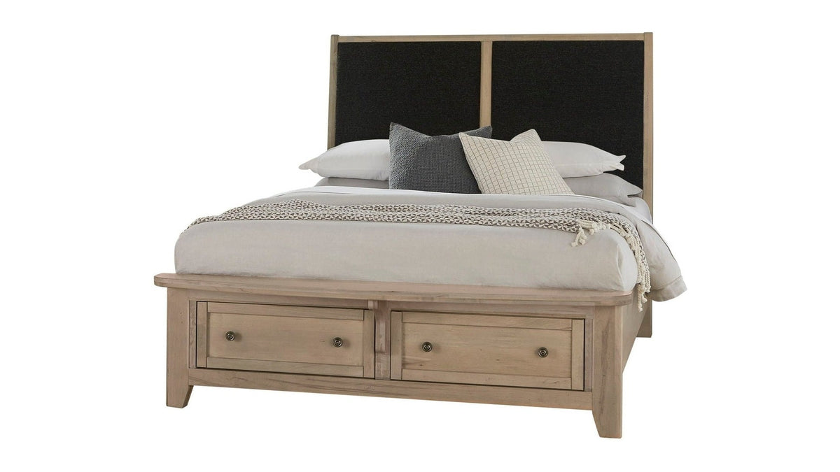 Woodbridge - Storage Upolstered Bed - Light Brown Wood