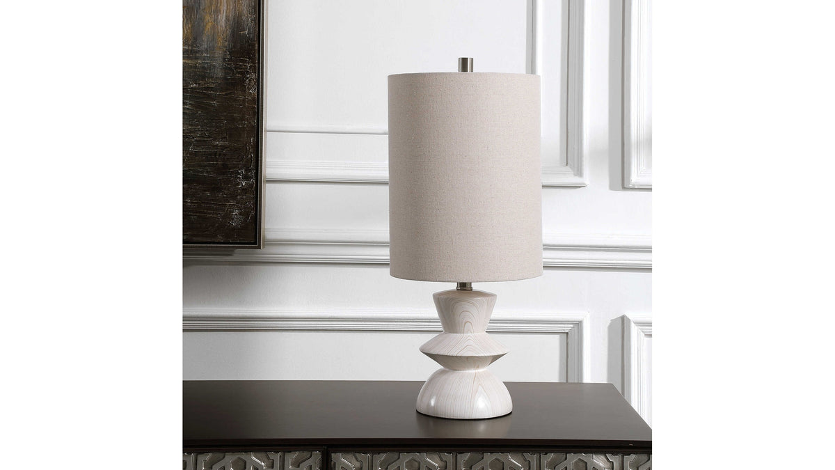 Stevens - Bleached Wood Buffet Lamp - White