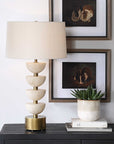 Hemisphere - Travertine Table Lamp - Beige