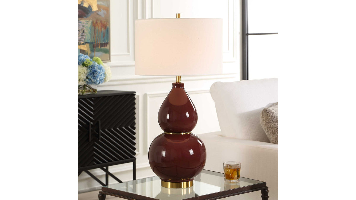 Gourd - Table Lamp - Burgundy