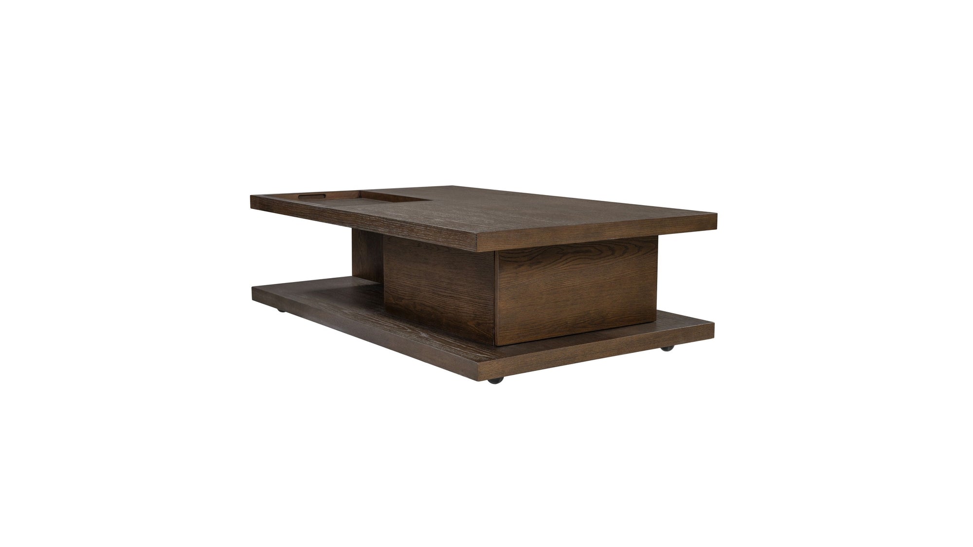 Athens - Rectangular Coffee Table With Casters - Chocolate Brown