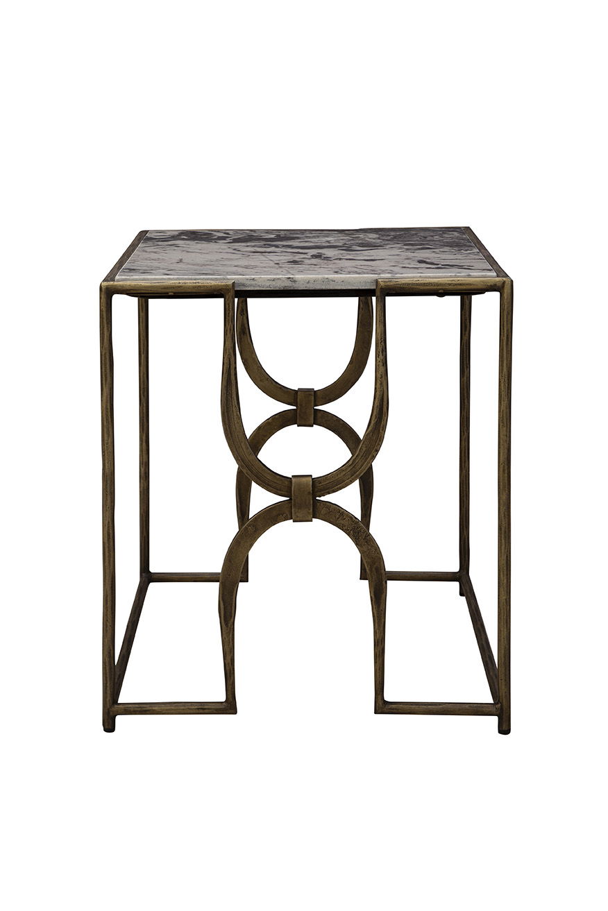 Sandra - End Table - Gray / Bronze