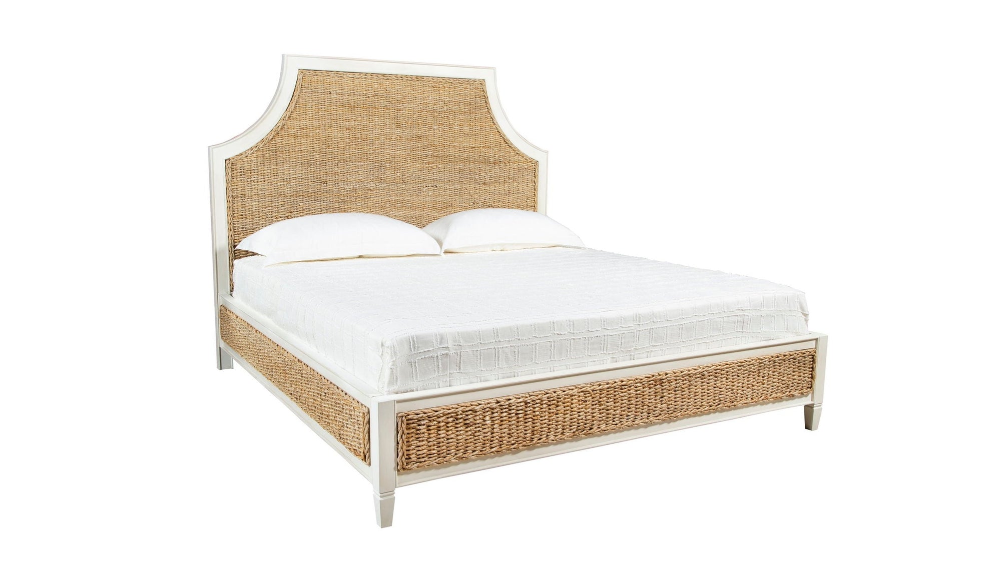 Priscilla - King Bed - White / Light Brown