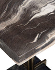 Rowman - Petrified Wood Accent Table - Bronze