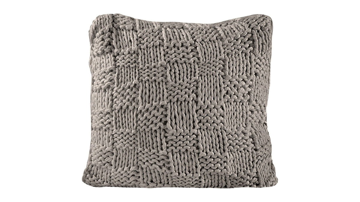 Chess Knit - Euro Pillow - Taupe