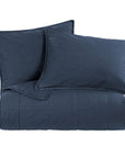 Cotton Canvas - Twin Stonewashed Coverlet Set (Set of 2) - Denim