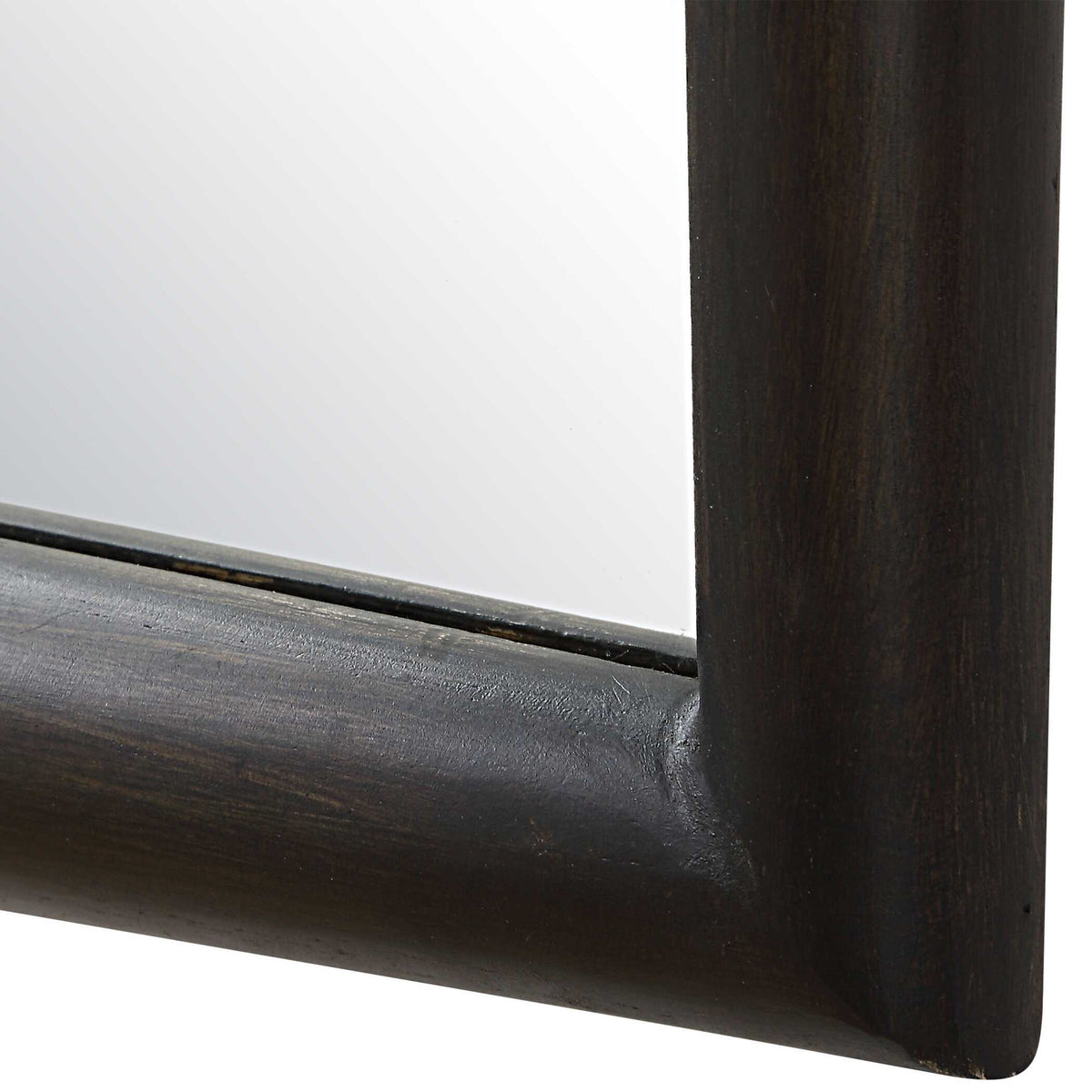 Larkin - Dark Wood &amp; Brass Mirror - Dark Brown