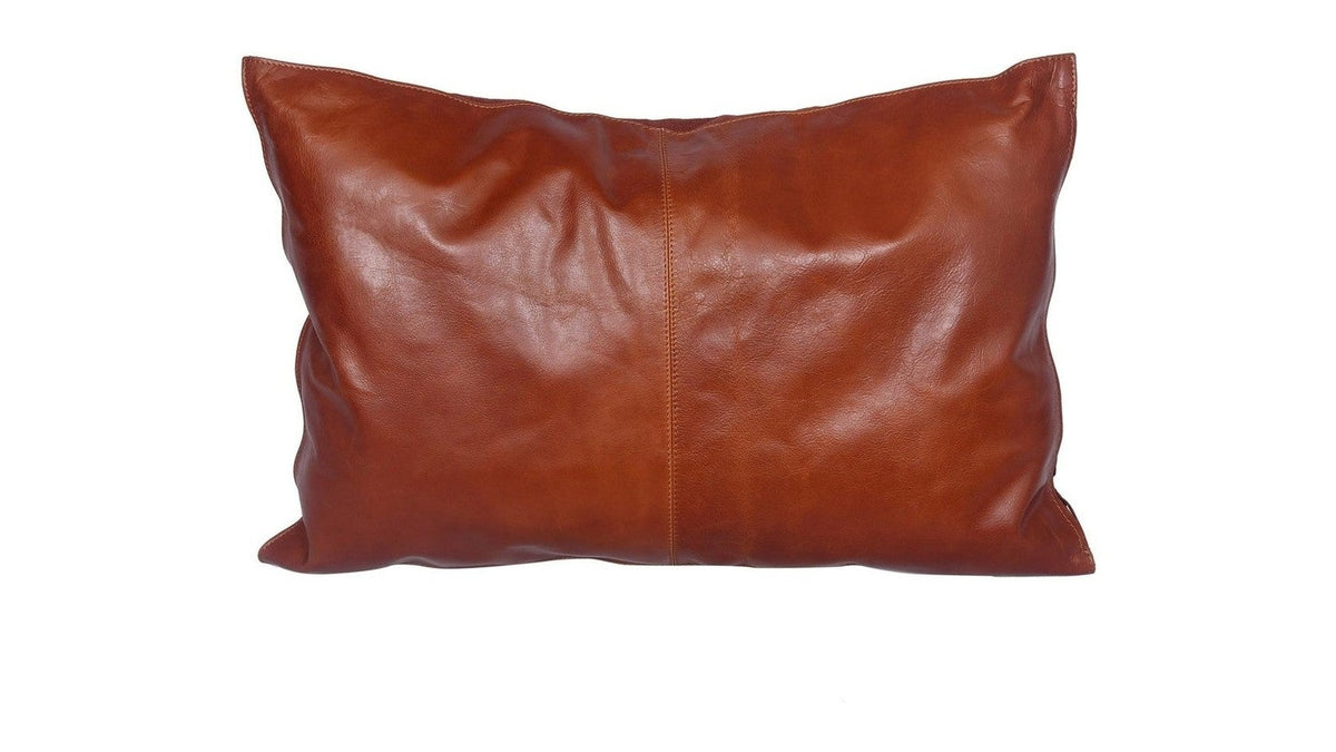 Genuine Leather - Buckskin Lumbar Pillow - Brown