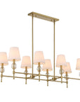 Arques - 8 Light Linear Chandelier - White / Gold