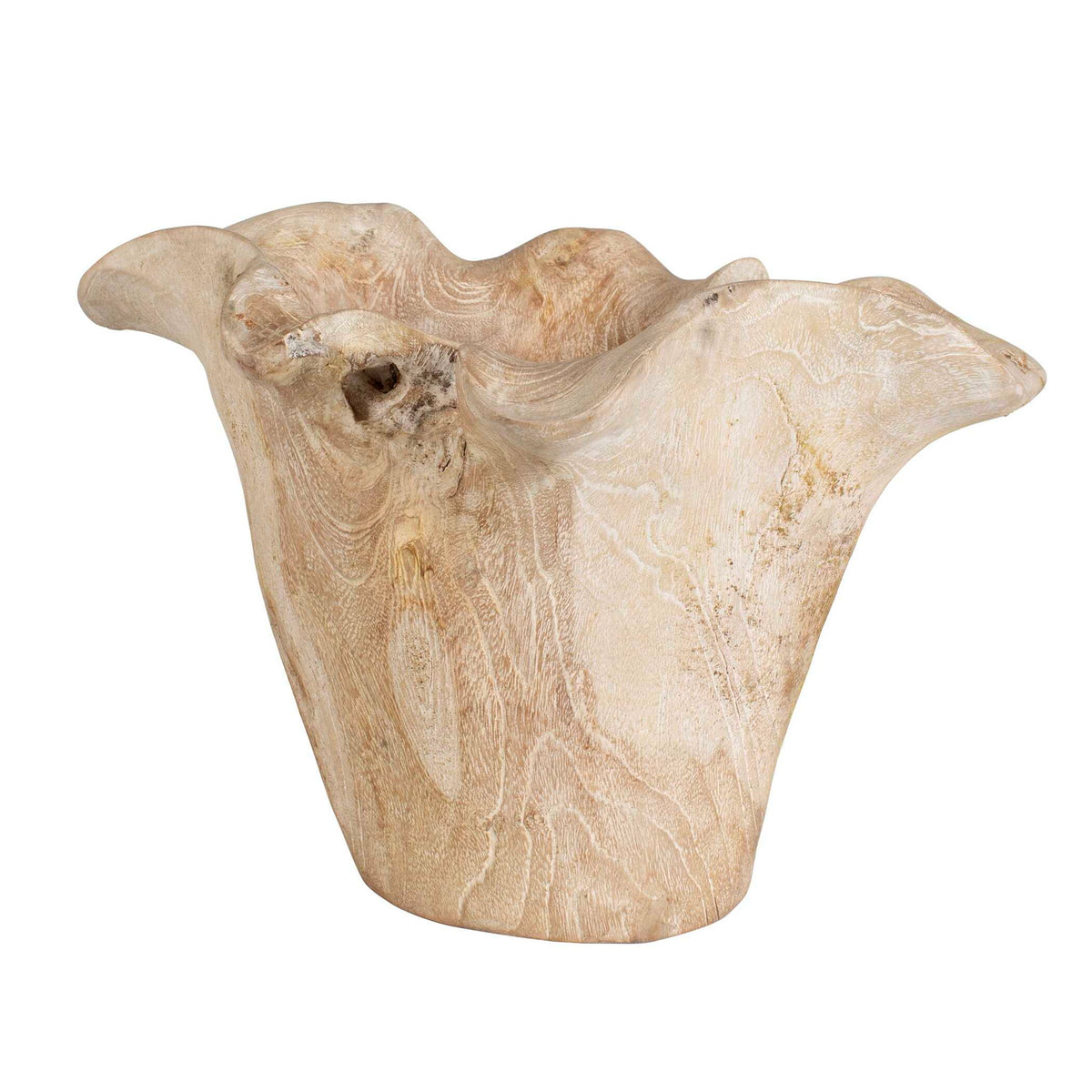 Teak Flow - Outdoor Bowl - White Wash