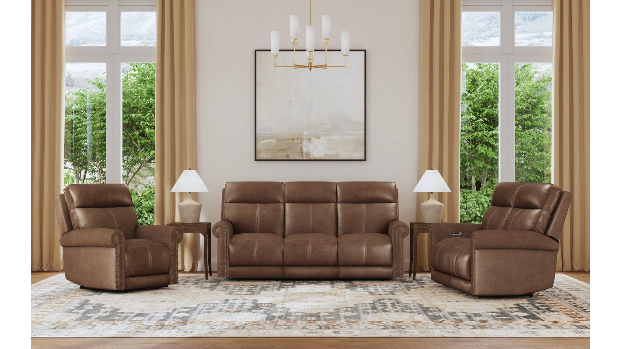 Alexander - Power Reclining Sofa With Console, Power Headrest &amp; Lumbar