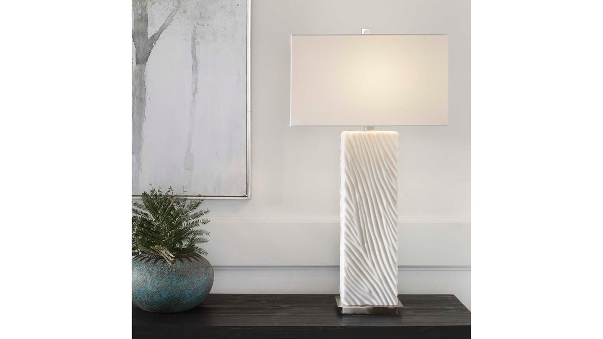 Pillar - Marble Table Lamp - White