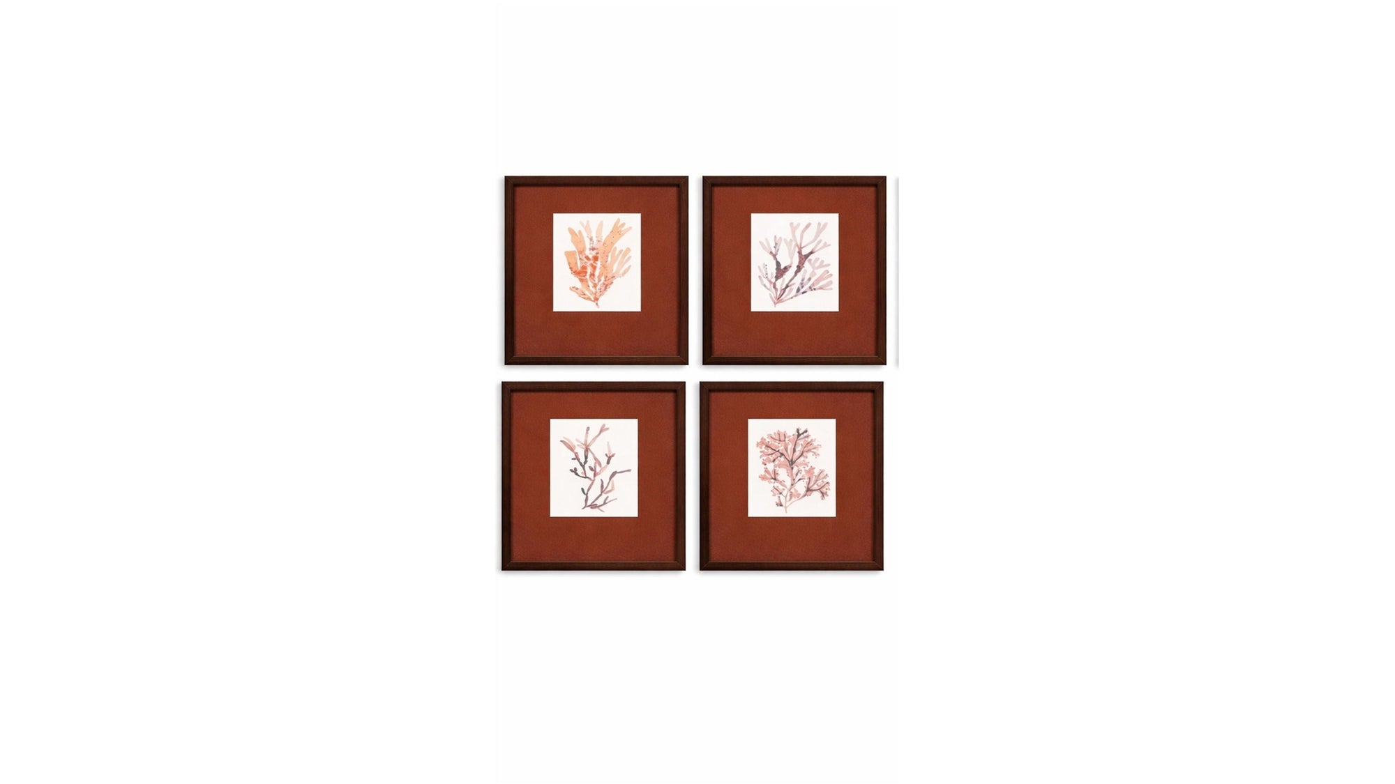 Coastal Collection Framed Print Set of 4 - Red
