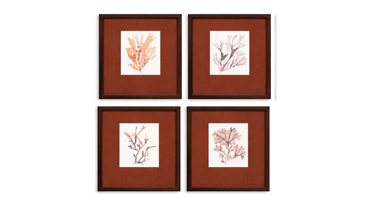 Coastal Collection Framed Print Set of 4 - Red