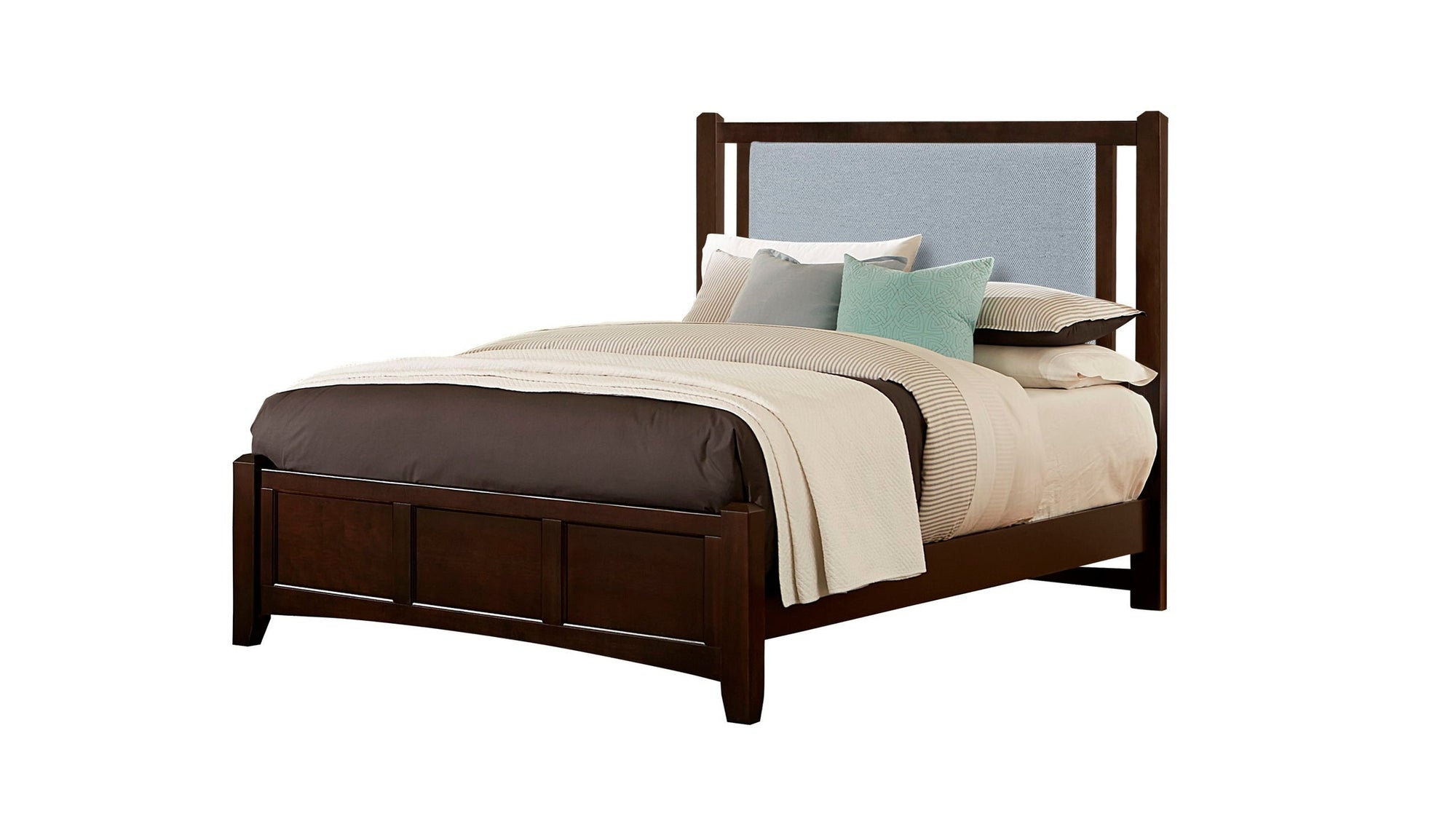 Bonanza - Ocean Blue Upholstered Bed With Mansion Footboard