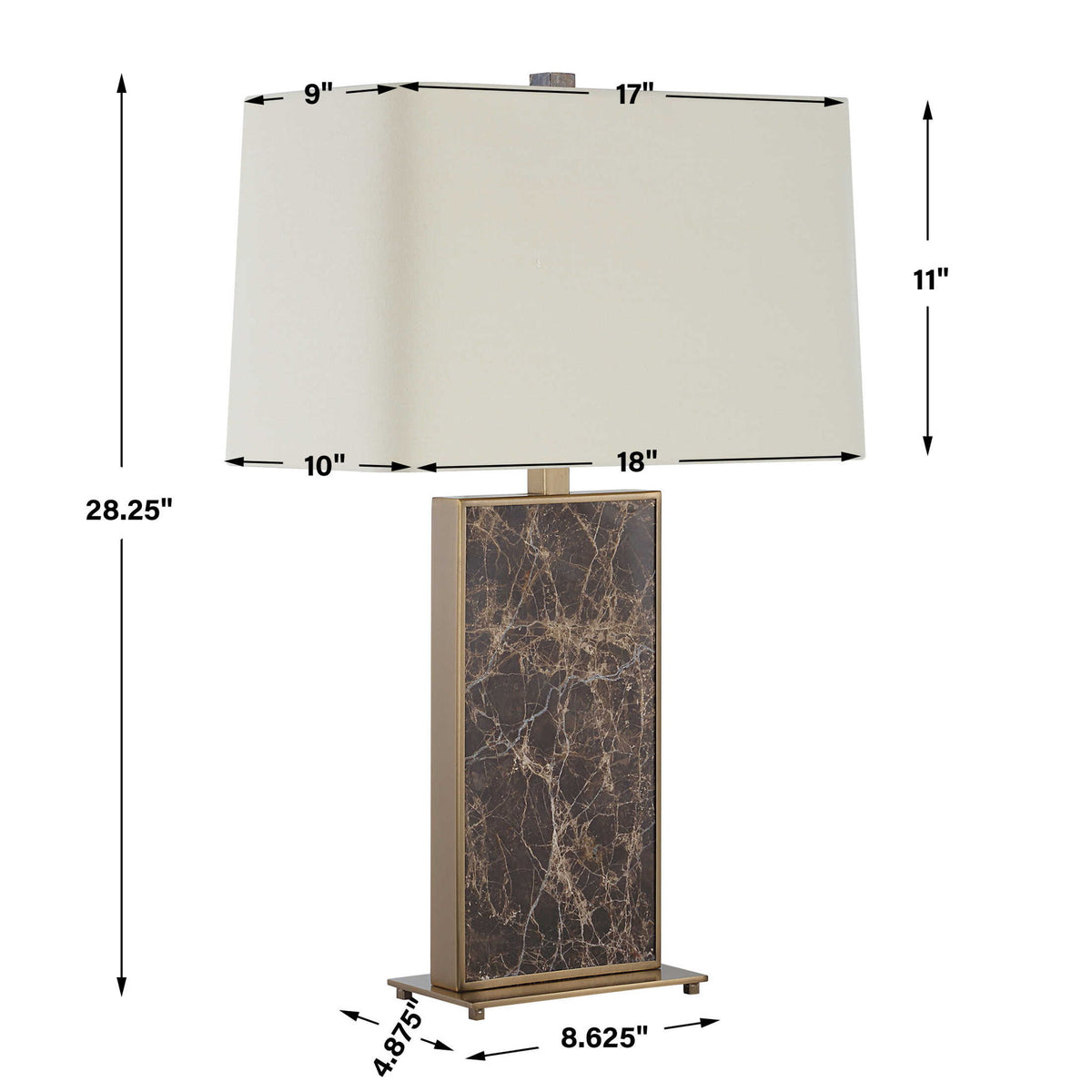 Lafferty - Marble Table Lamp - Dark Brown