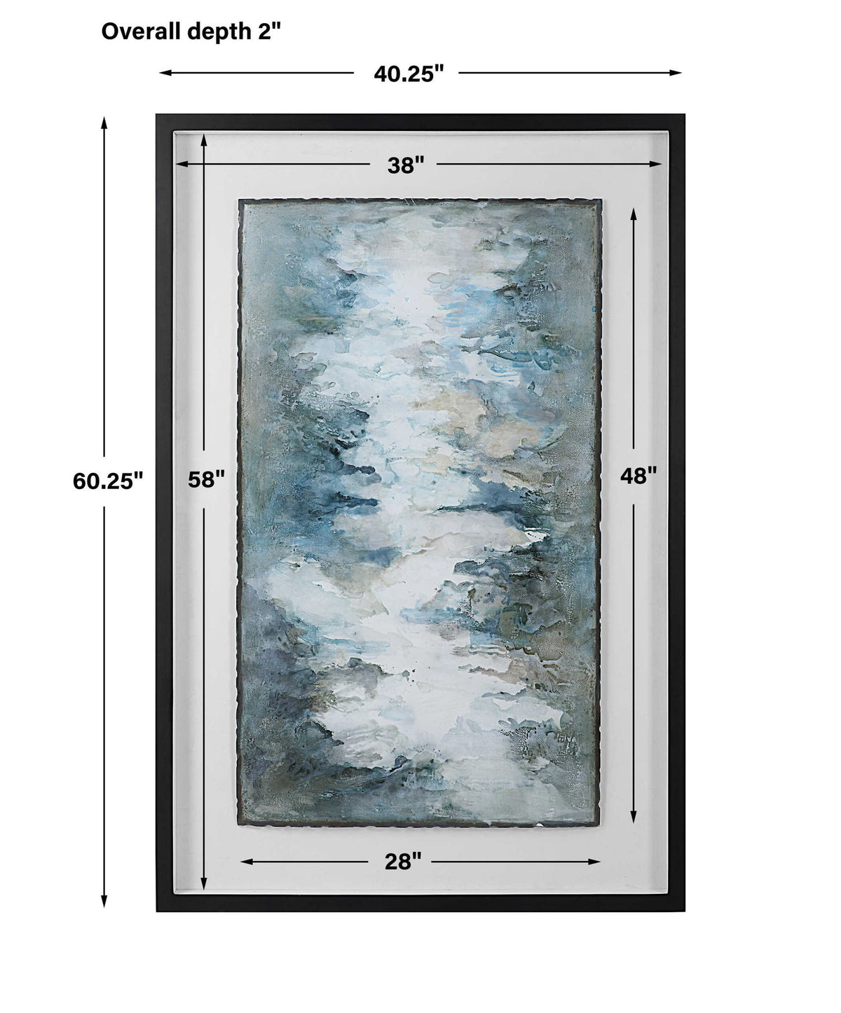 Lakeside Grande - Framed Abstract Print - Silver