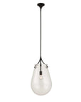 Dewdrop - 1 Light Glass Shade Pendant - Black