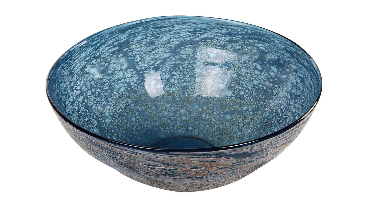 Genovesa - Aqua Glass Bowl - Blue