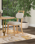 Ryder - Dining Chair - Chestnut Elm / Ant Brass / Tauple Boucle