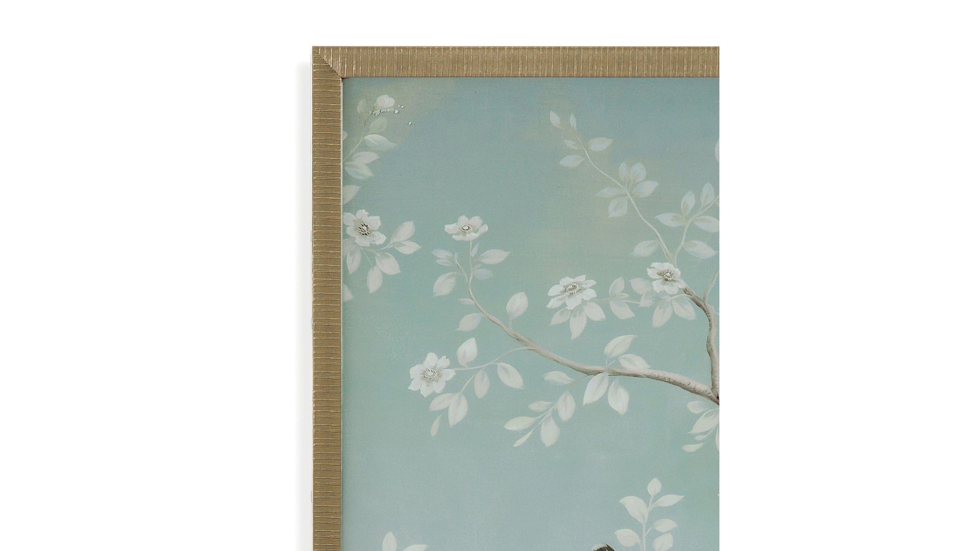 Birds And Flowers II Framed Print - Light Blue