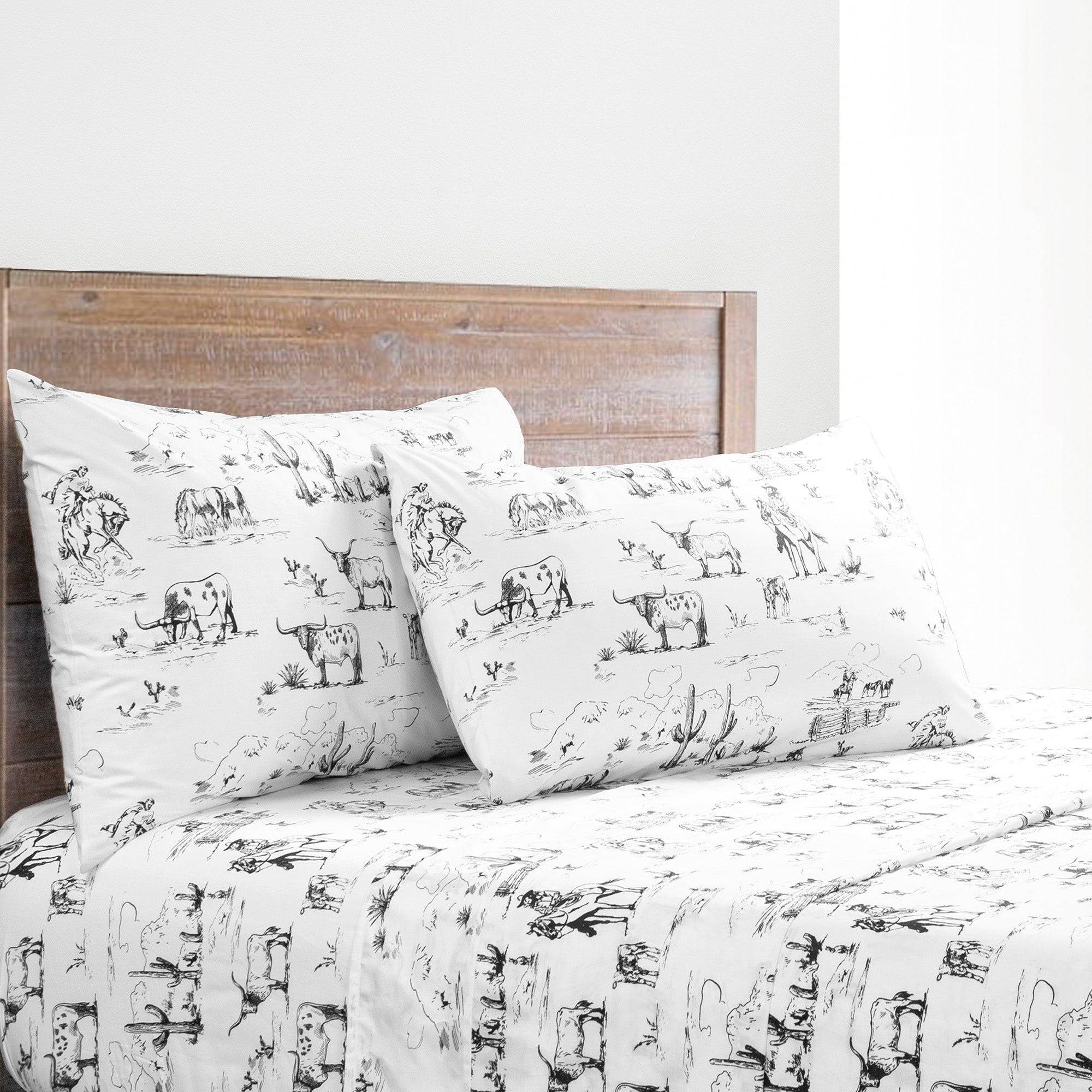 Ranch Life - Queen 200TC Cotton Sheet Set (Set of 4) - Black