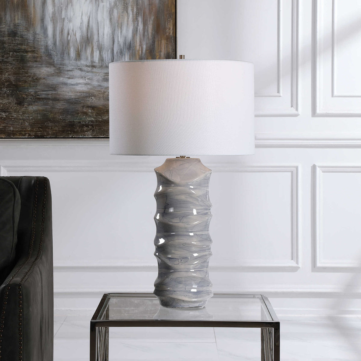 Waves - Table Lamp - Blue &amp; White