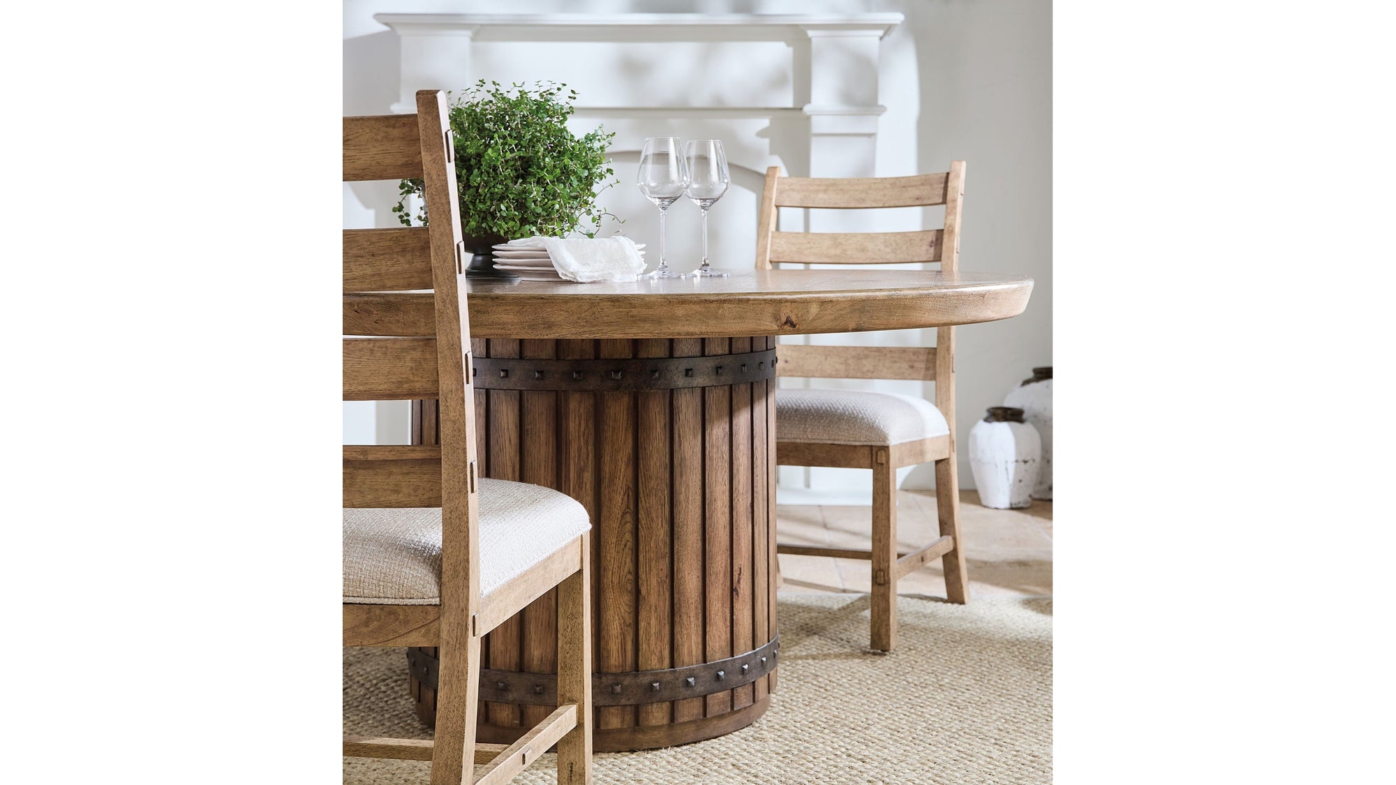 Vineyard Row - Ladderback Side Chair Set of 2 - Beige