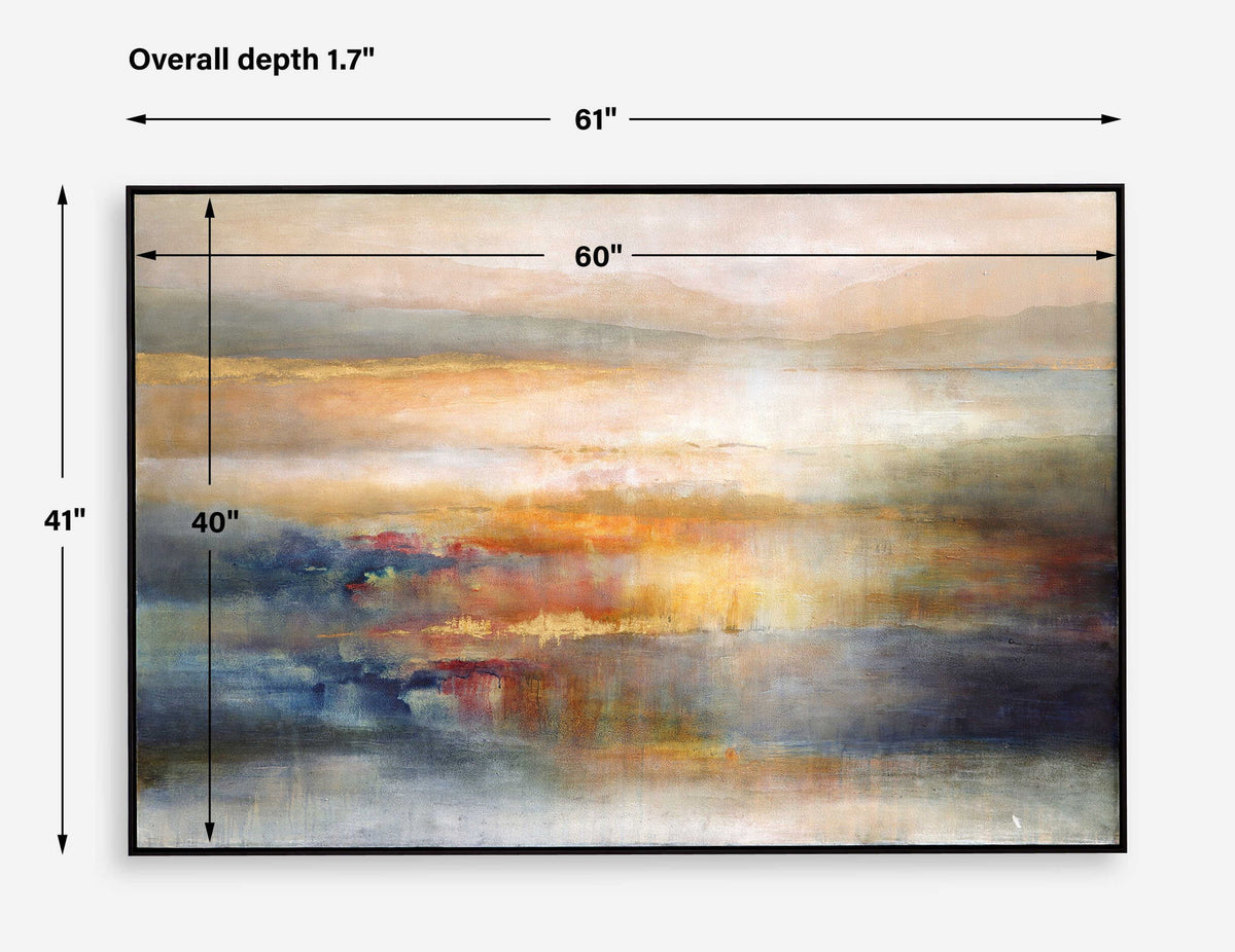Seafaring Dusk - Hand Painted Abstract Art - Beige