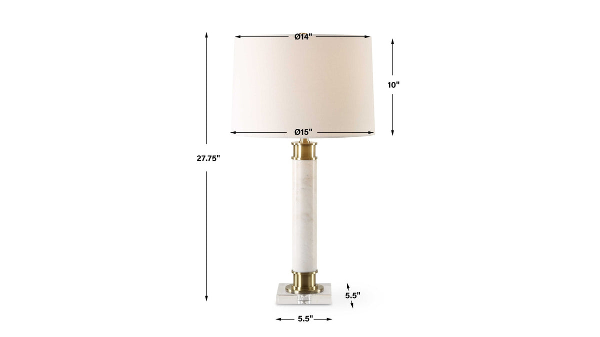 Plinth - White Marble Table Lamp
