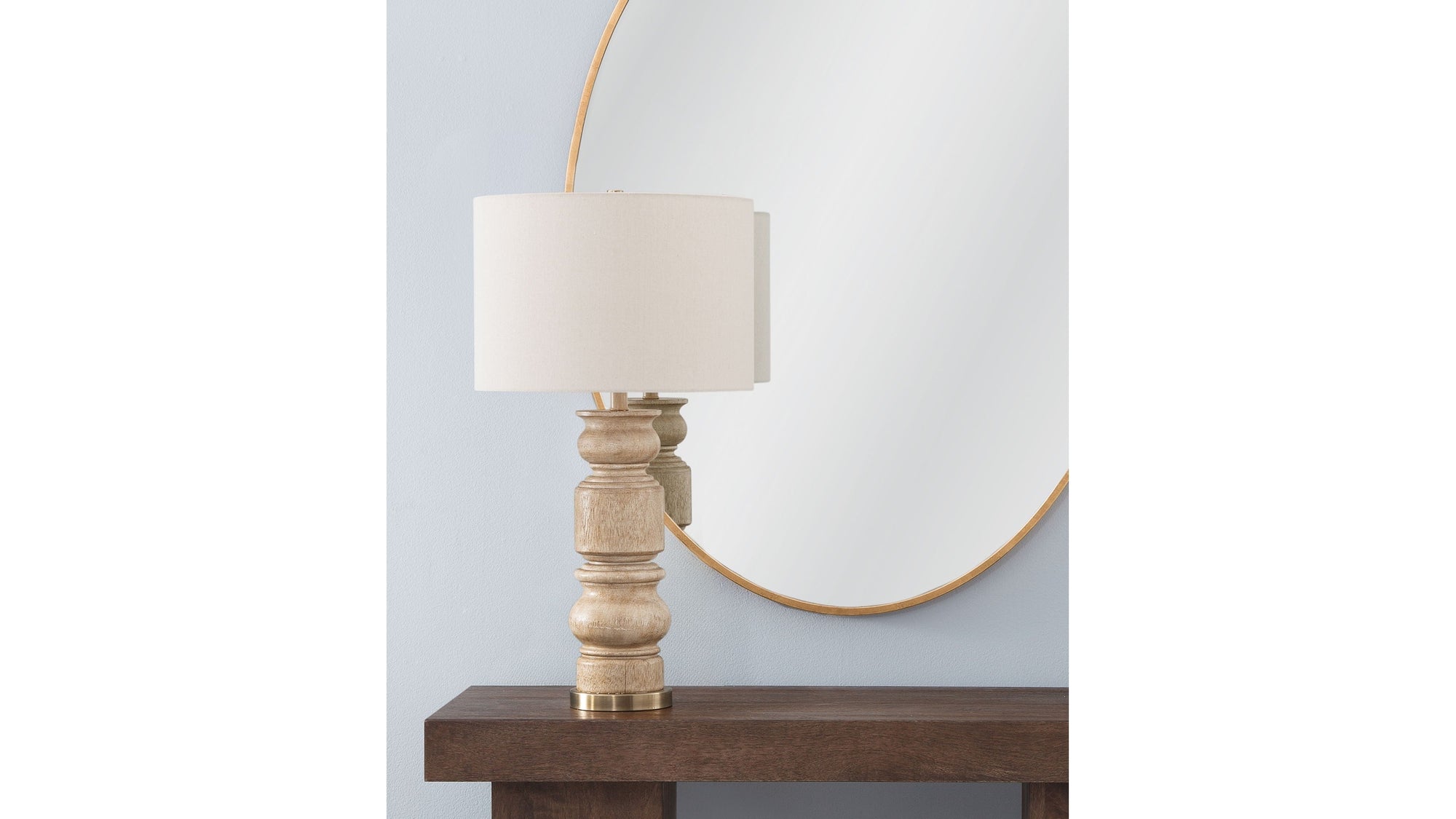 Helford - Table Lamp - Light Brown / White