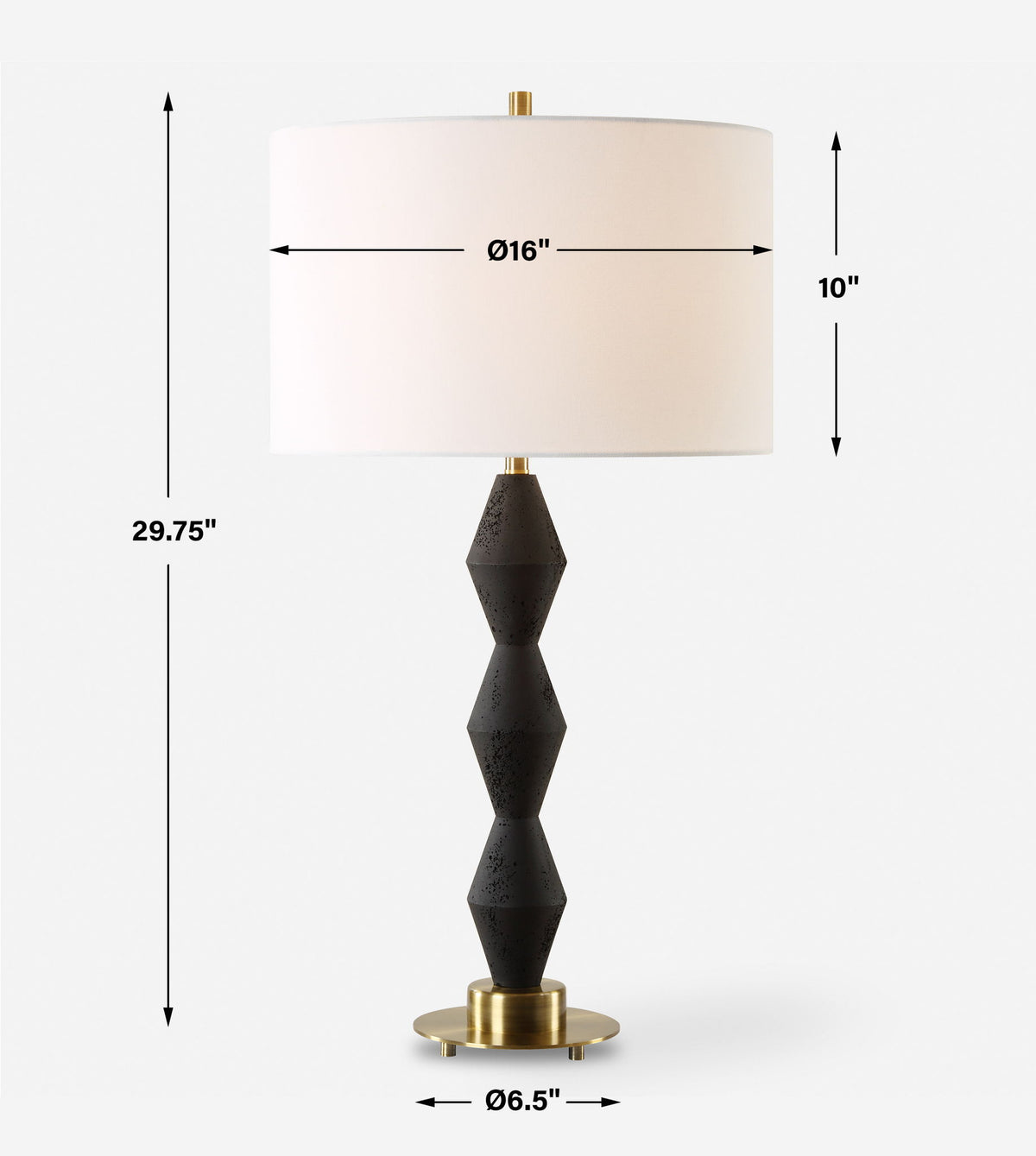 Threefold - Black Stone Table Lamp