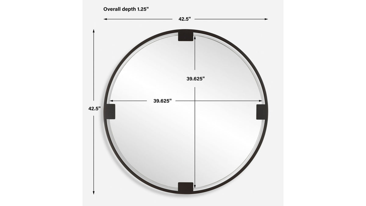 Cornelia - Black Round Mirror