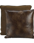 Brown Faux Leather - Euro Pillow - Brown