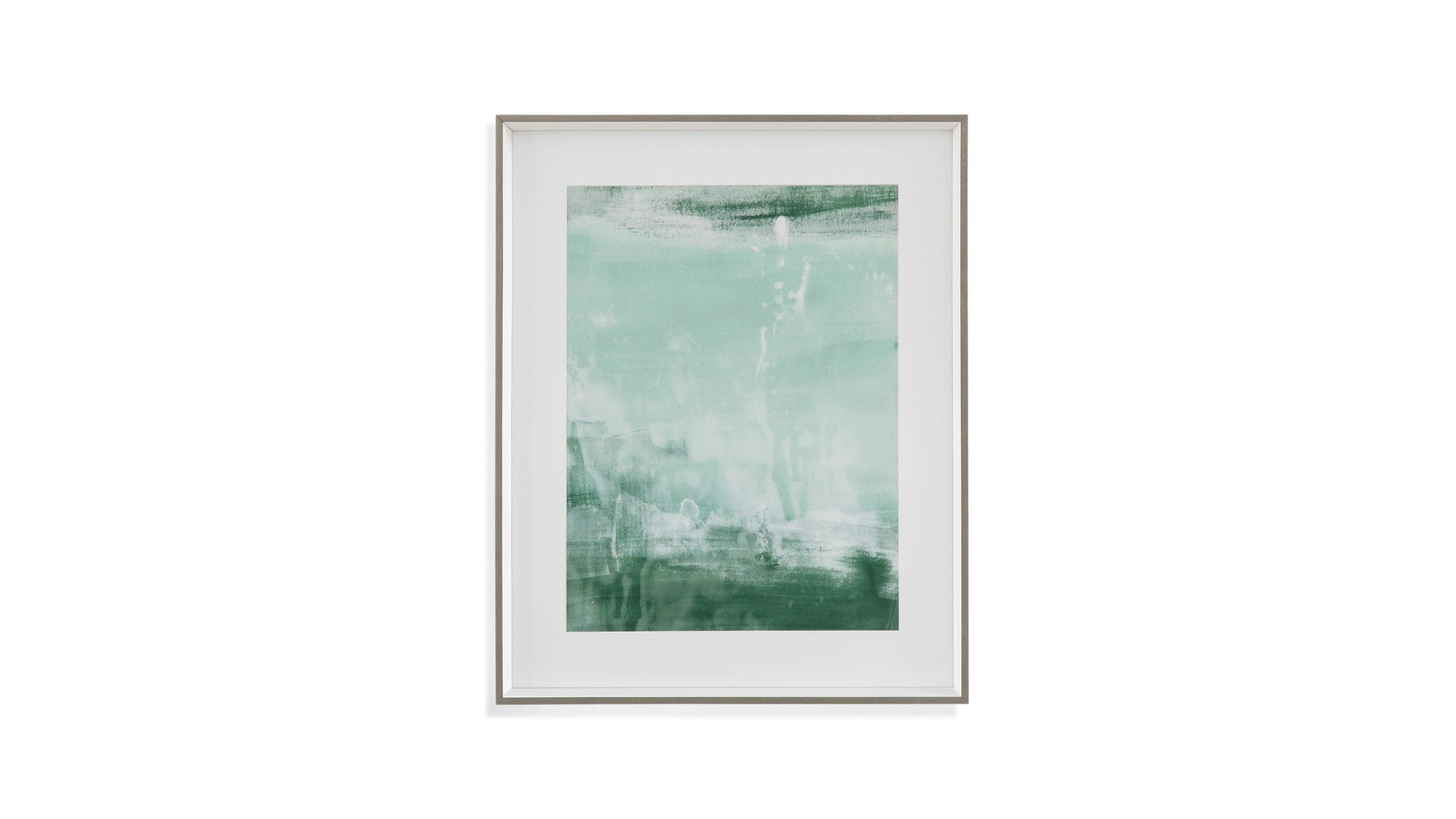 Coastal Patina I Framed Print - Green / Satin White