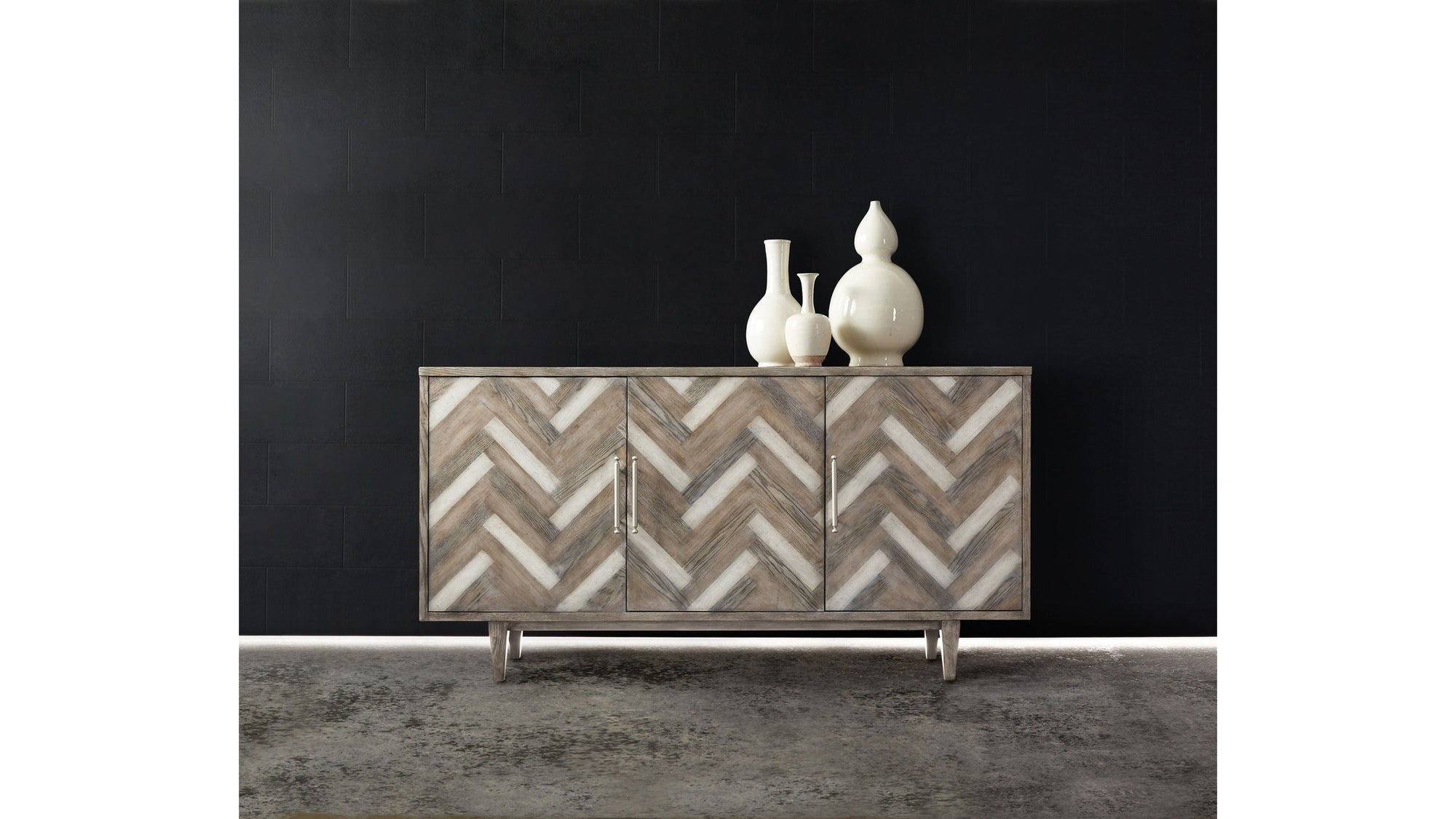 Melange - Natural Beauty Credenza - Dark Gray