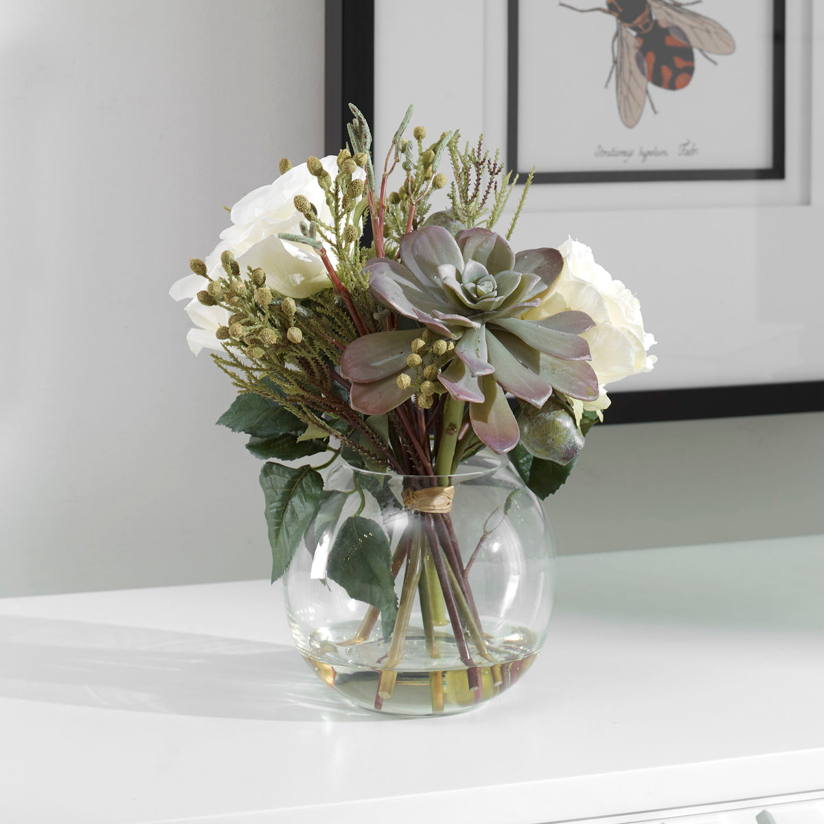 Belmonte - Floral Bouquet &amp; Vase - Green