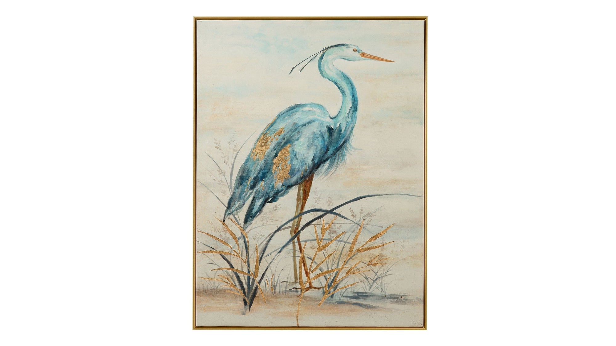 Marshlands Framed Canvas - Beige / Blue