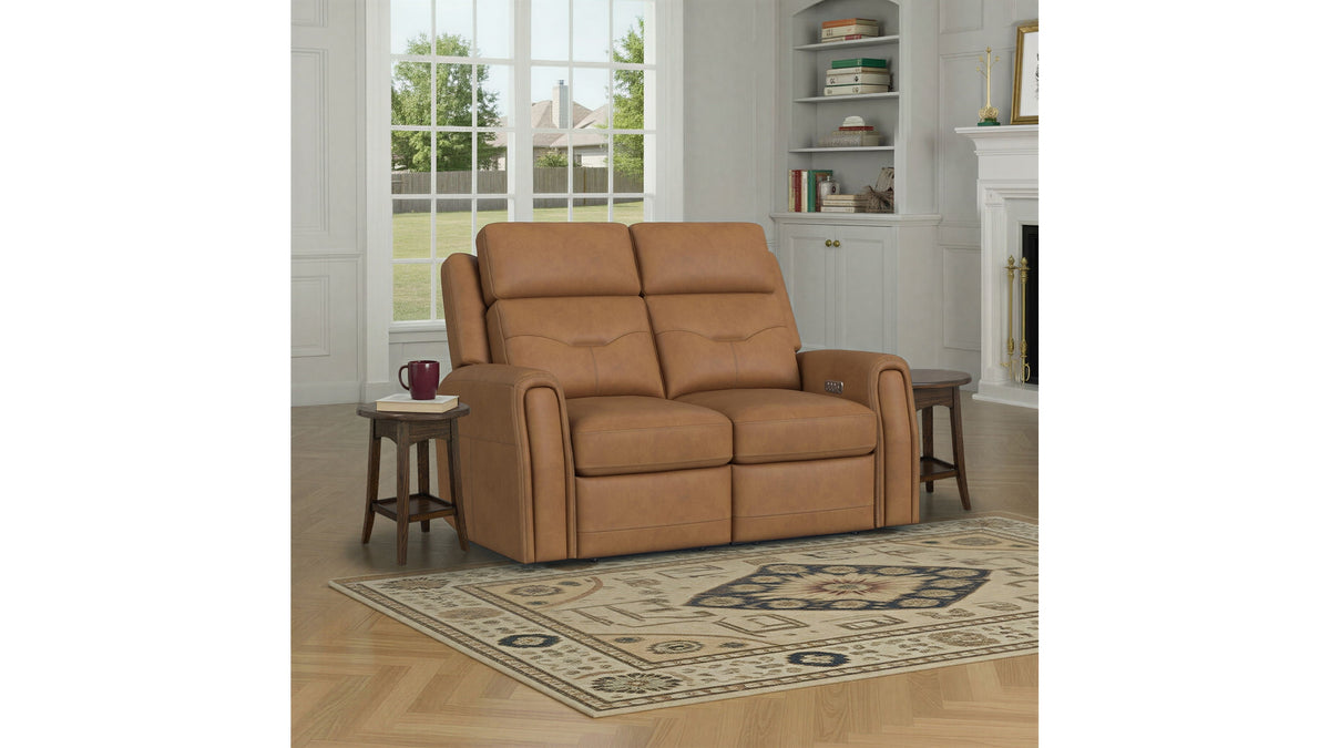Felix - Power Reclining Loveseat With Console, Power Headrest, Lumbar, Heat &amp; Massage