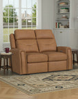 Felix - Power Reclining Loveseat With Console, Power Headrest, Lumbar, Heat & Massage
