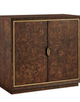 Flores - Burl Wood 2 Door Cabinet - Brass,Woodtone
