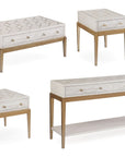 Perrine - Chairside Table - White / Gold