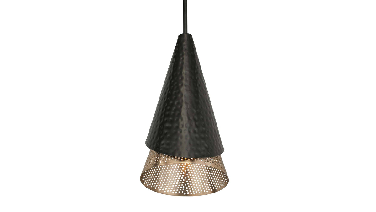 Apollo - 1 Light Mini Pendant - Black / Gold