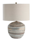 Prospect - Striped Accent Lamp - Light Brown