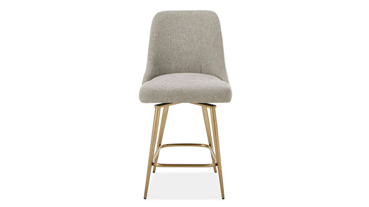 Bramwell - Upholstered Counter Stool - Gray / Gold