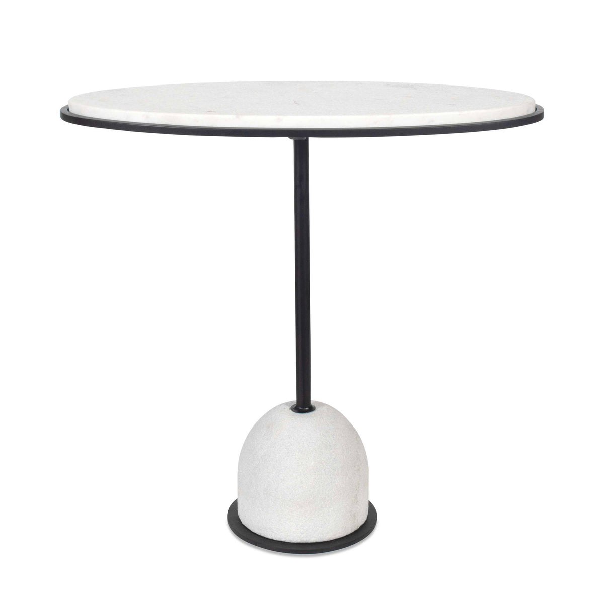Morro - Marble Side Table - White / Black