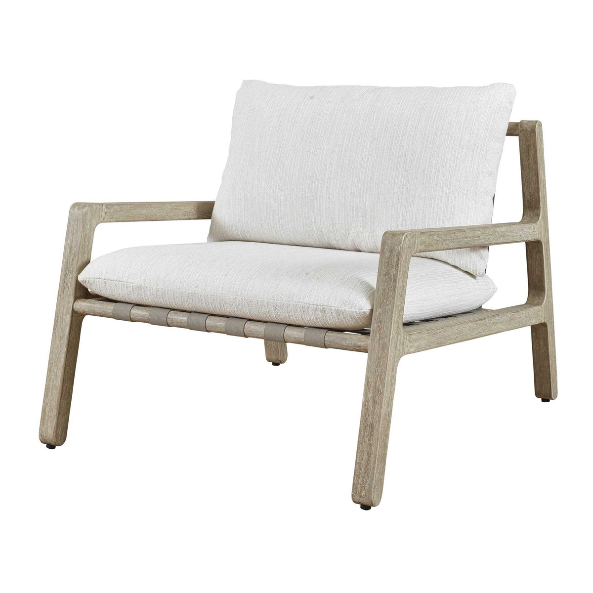 Strapped - Outdoor Lounge Chair - Light Brown / Light Gray