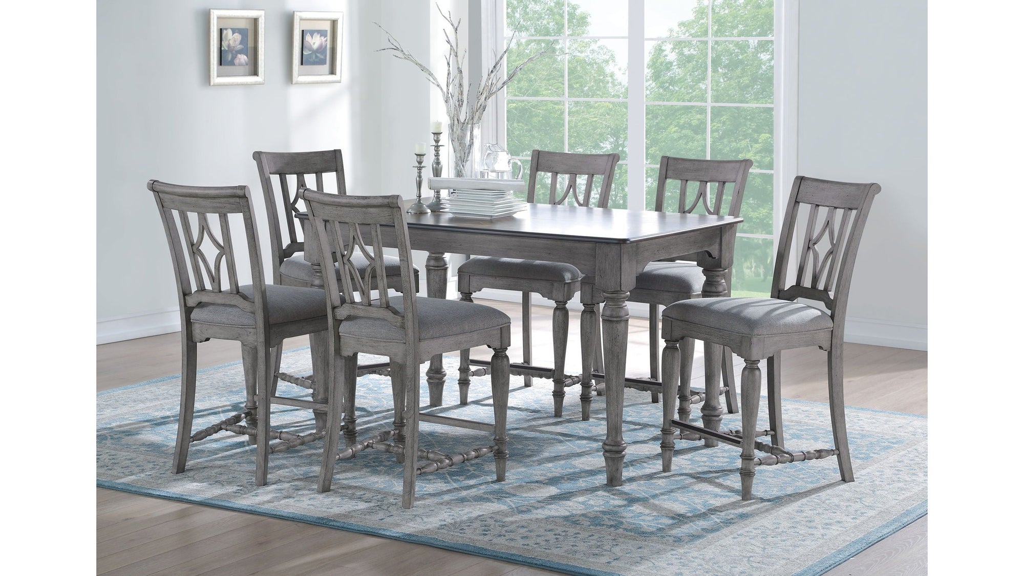 Plymouth - Counter Chair Set of 2 - Gray
