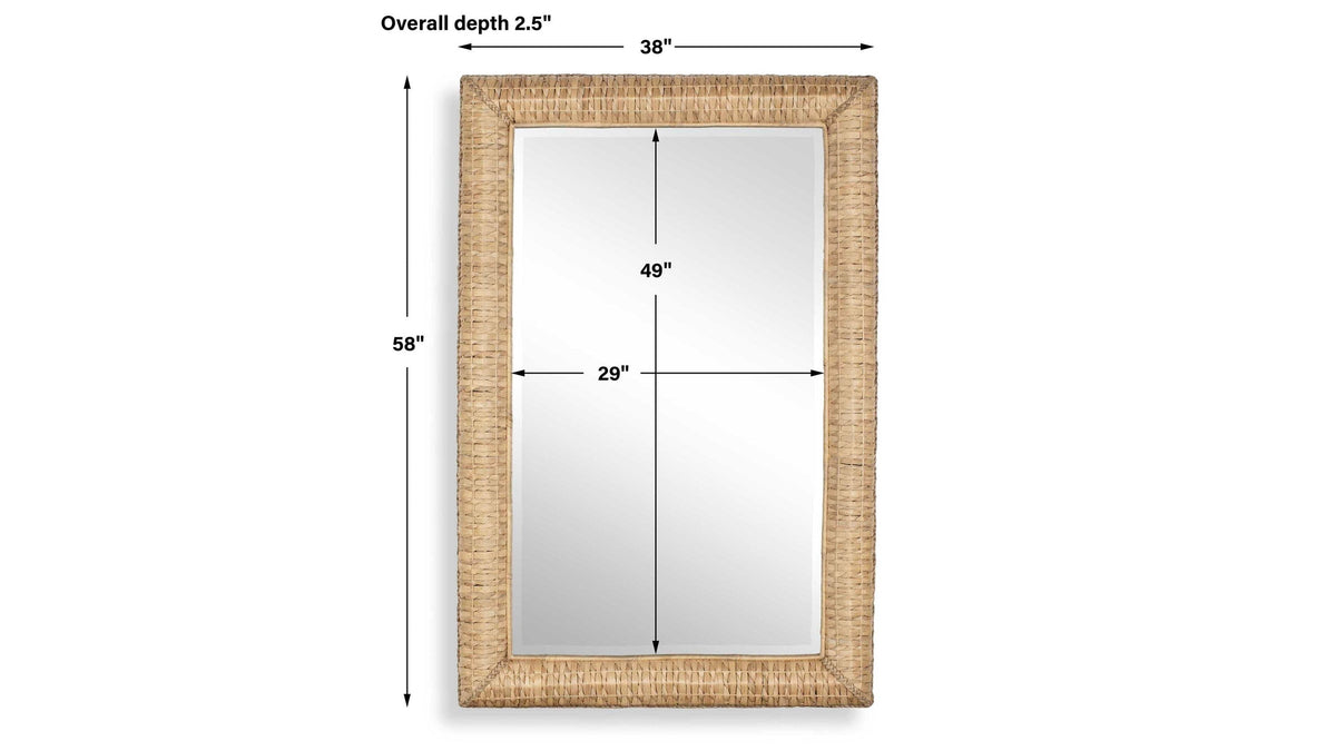 Twisted Seagrass - Large Mirror - Woodtone