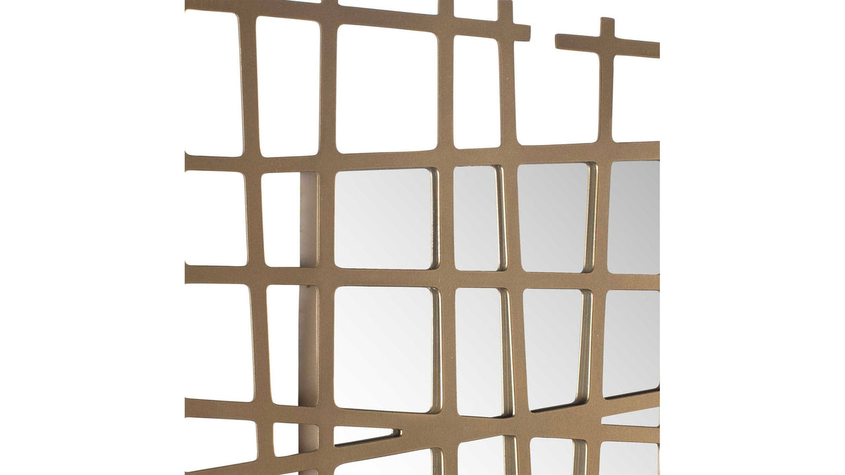 Golden Intersection - Mirrored Wall Decor - Brass